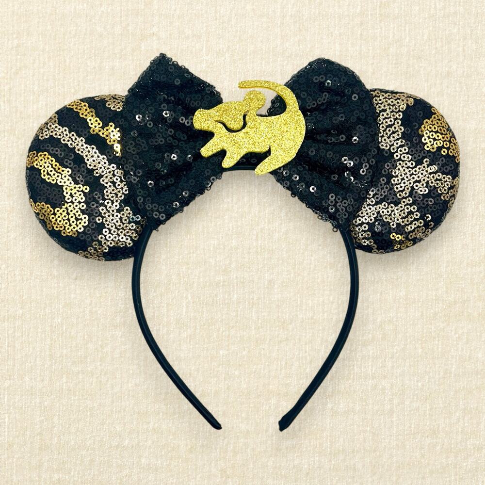 Black & Gold Simba Minnie Ears | Disney-Inspired Lion King Mouse Ears